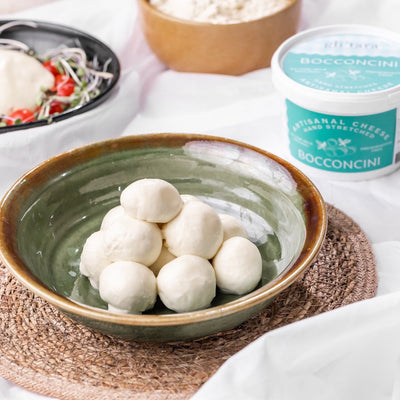 These bite sized Mozzarella rounds are a delight to use in salads. You can also marinate them in EVOO with herbs or just snack on it as is!